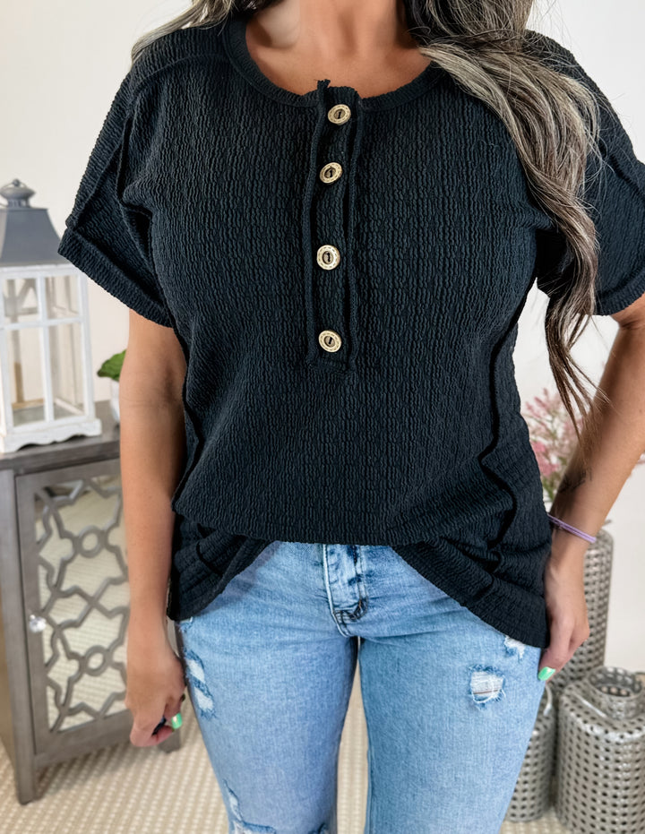 Button Me Up Textured top