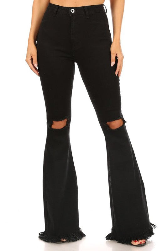 Midnight Rodeo Distressed Flares