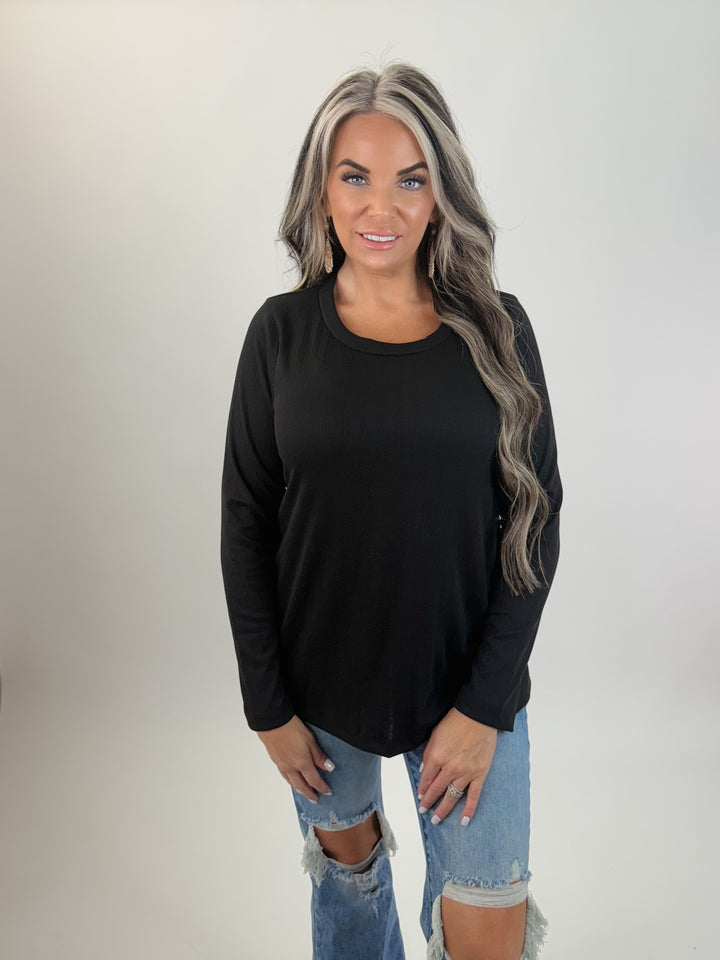 Doorbuster Ribbed Basic Long Sleeve Top