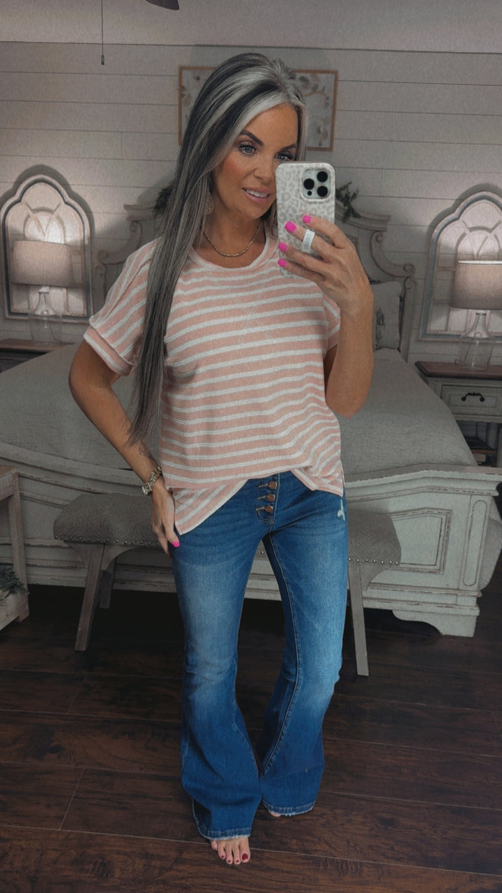 Blush Stripe Relaxed Top