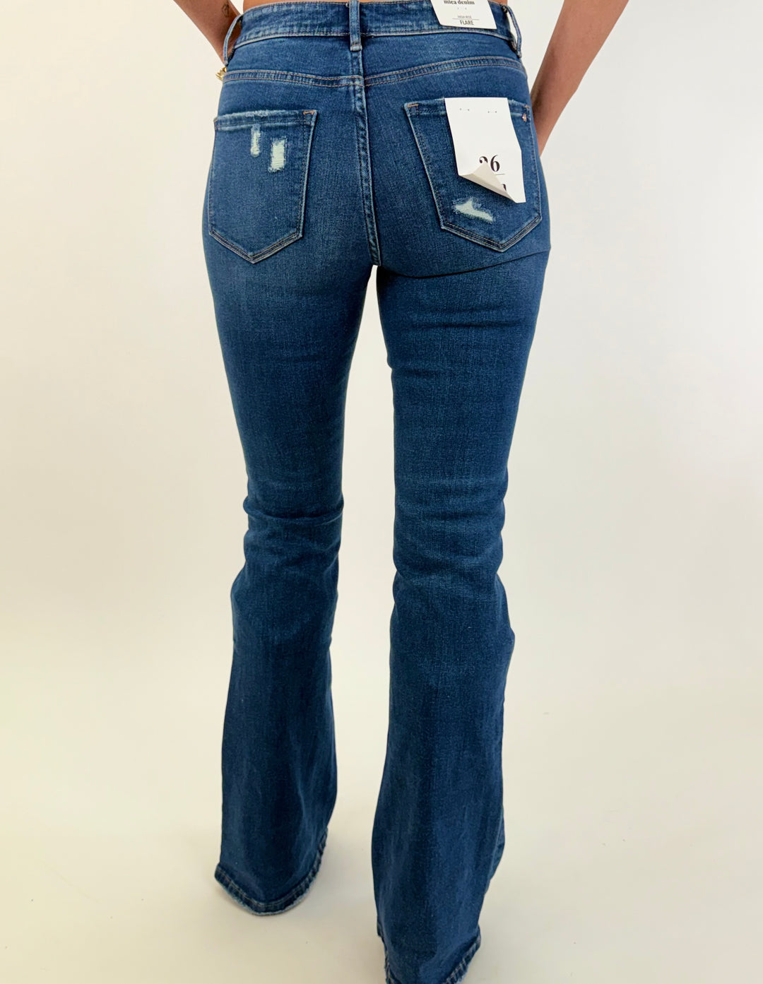 High Rise Button Fly Flare Jeans