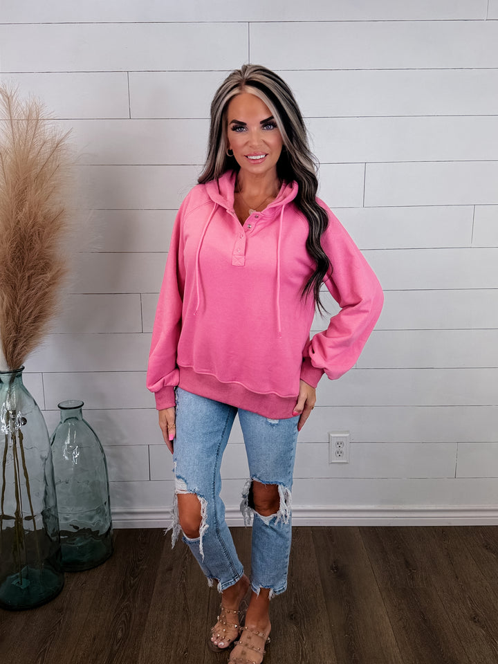 Pretty in Pink Henley Hoodie
