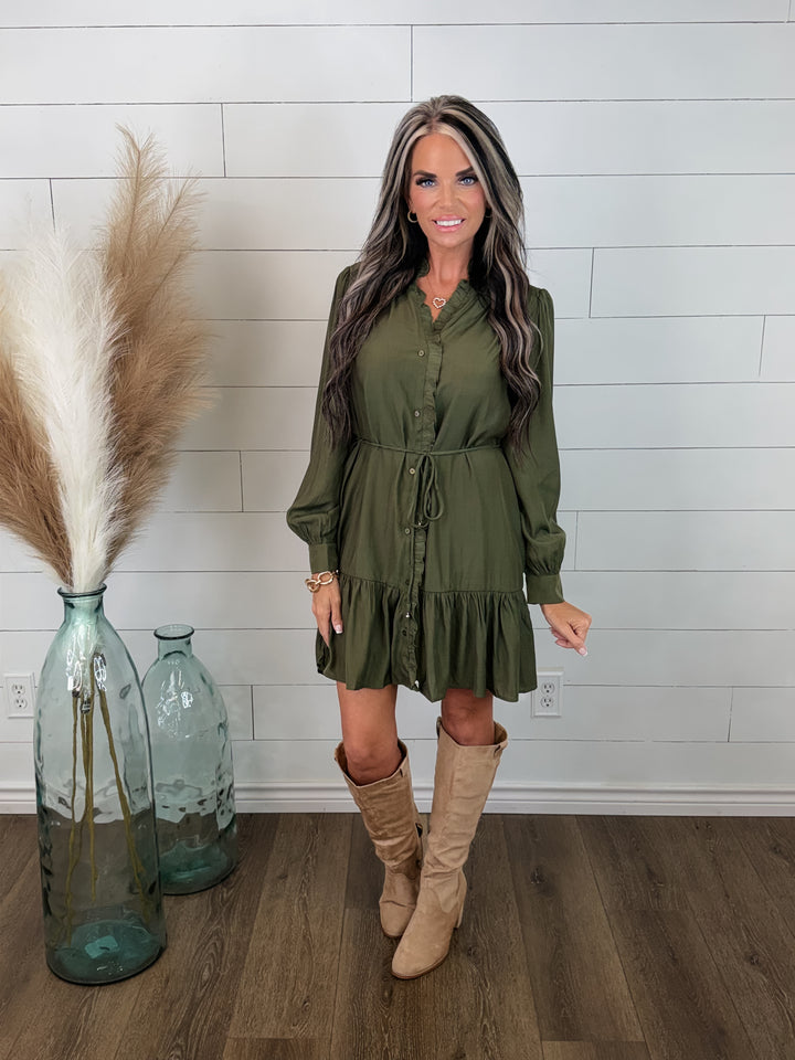 Meet Me in the Country Olive Dress