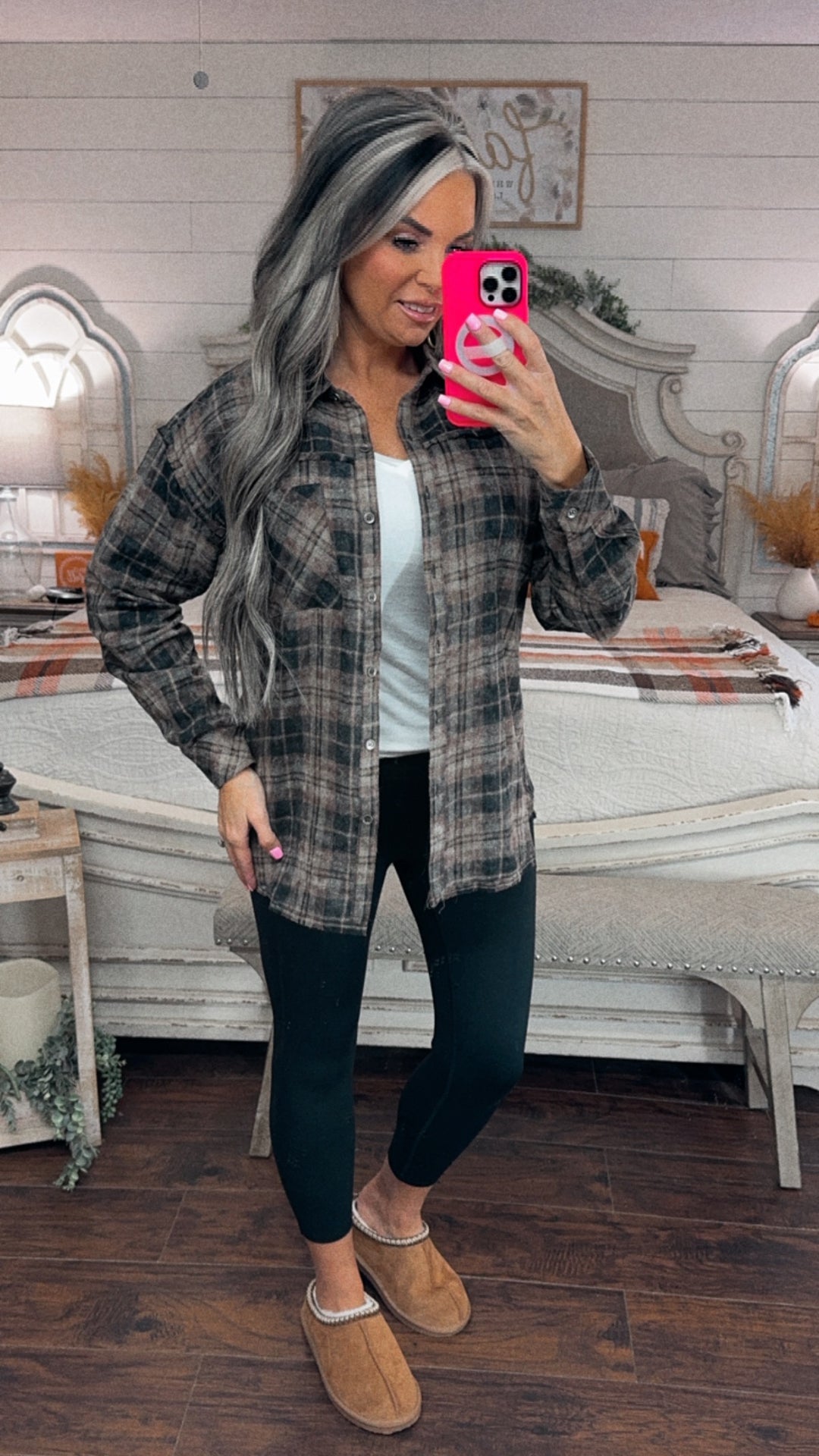 Backroads Plaid Button Down – Brown/Black