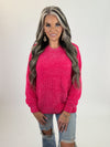This luxurious chenille pullover sweater  PINK