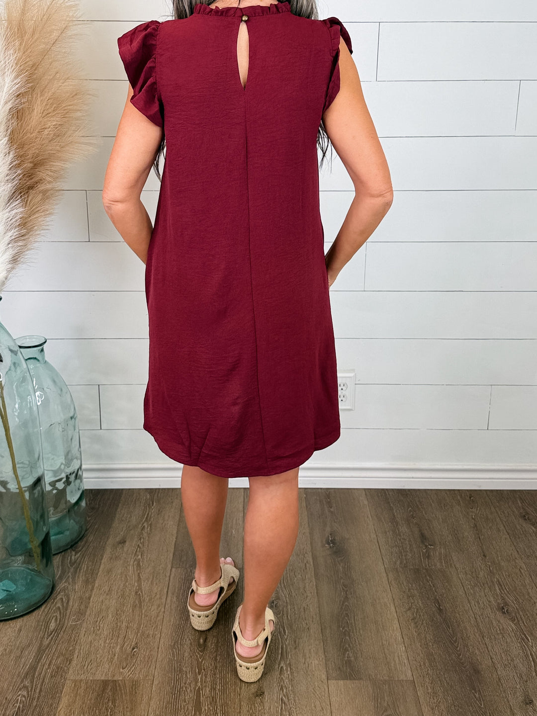 Meet Me For Dinner Ruffle Sleeve Dress