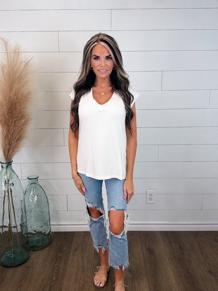 Better Than Basic Side Slit Tee- Bamboo