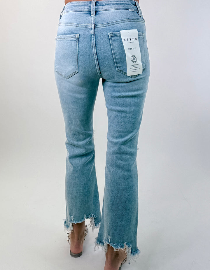 Coastal Breeze High Rise Crop Flare Jeans