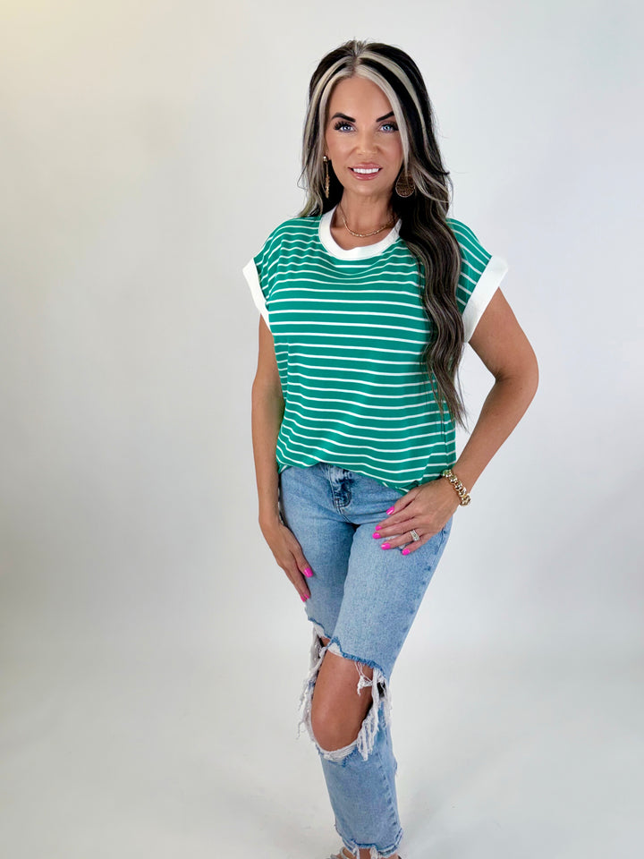 Lucky Stripe Tee - green