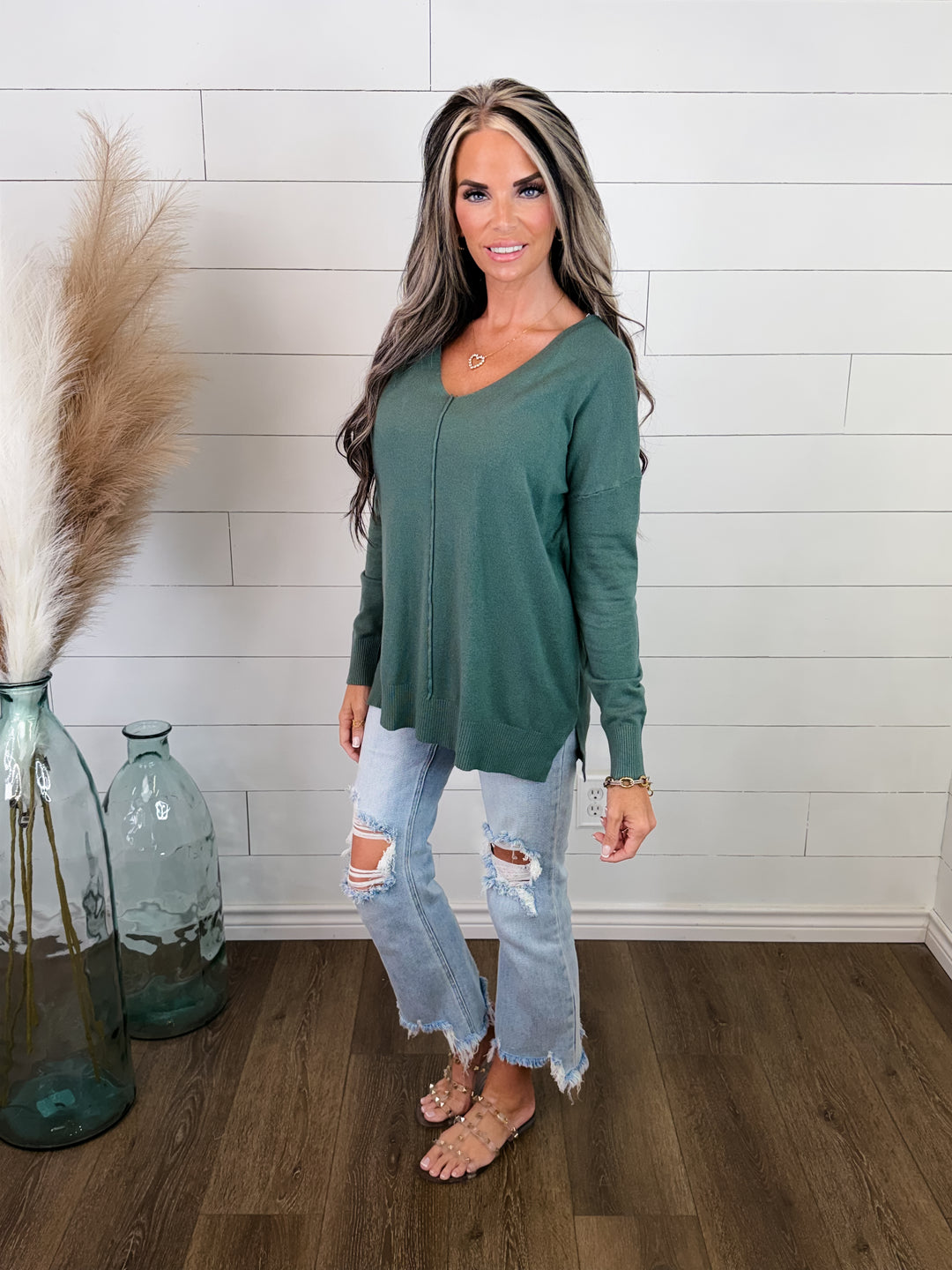 Worth The Wait V-Neck Sweater