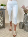 Judy Blue White Capri With Cuff