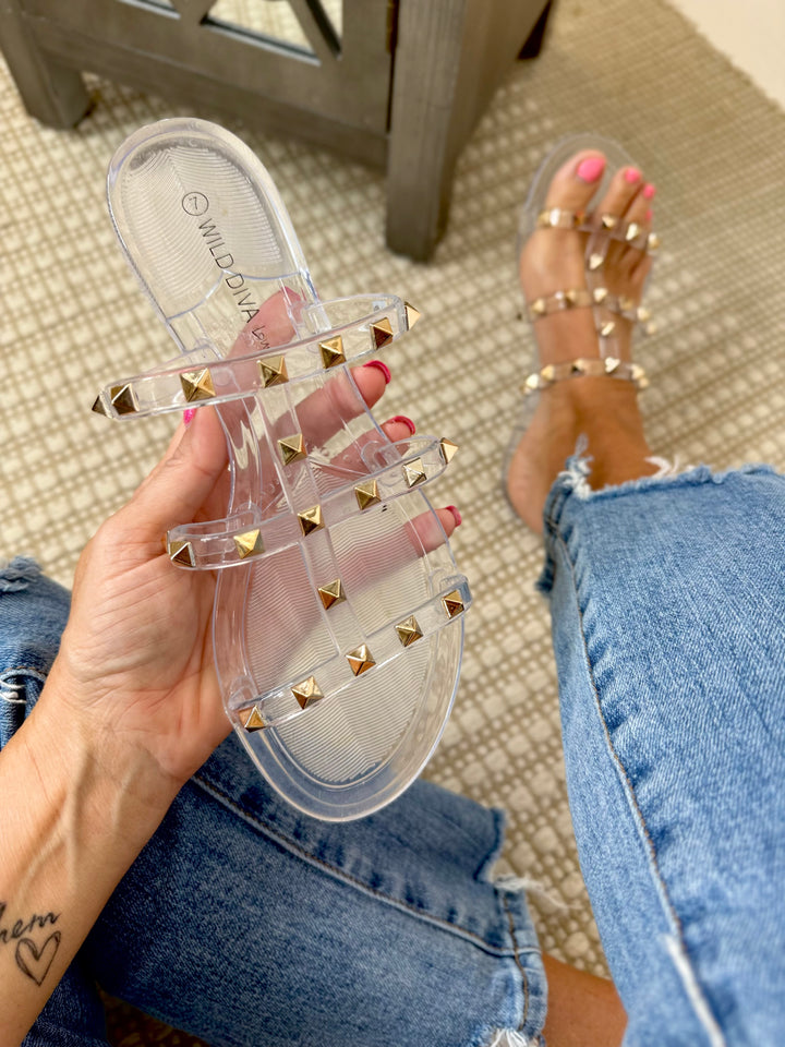 * PRE ORDER * Stud Jelly Sandals- 2 colors available  ETA SHIP DATE 8/6