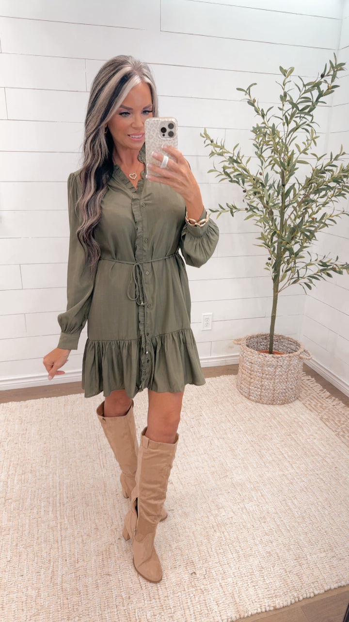 Meet Me in the Country Olive Dress