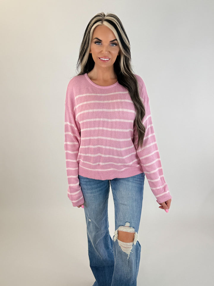 Blush Stripe Lightweight top