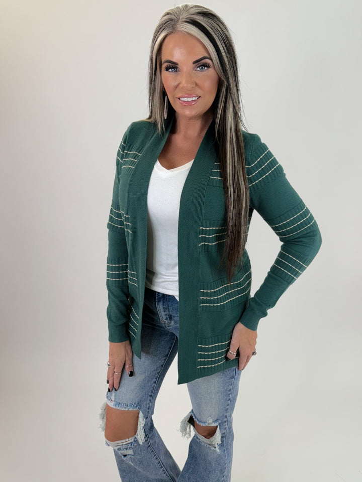 Cozy Stripe Accent Cardigan