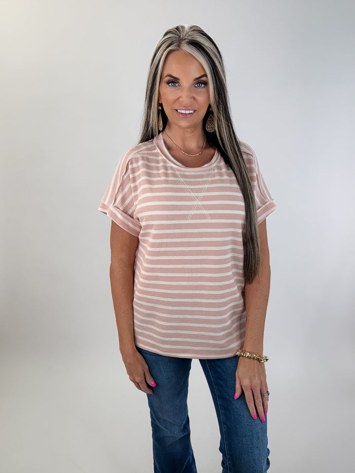 Blush Stripe Relaxed Top