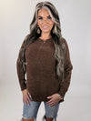 PERFECTLY YOU  CHENILLE RAGLAN SWEATER BROWN