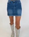 Studded Edge Denim Mini skirt
