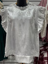 Pearl Ruffle Top - SILVER