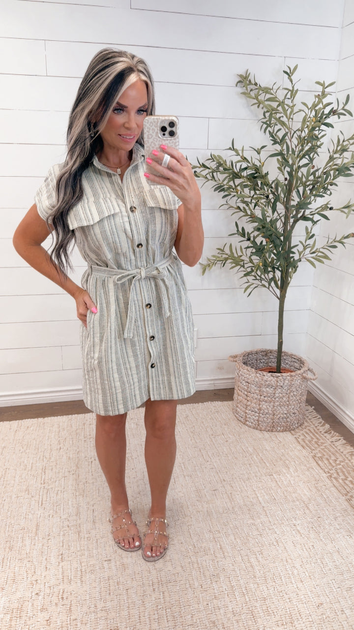 COUNTRYSIDE STRIPED SHIRT DRESS
