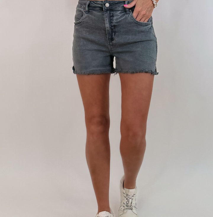 Everyday Edge Charcoal Denim Shorts
