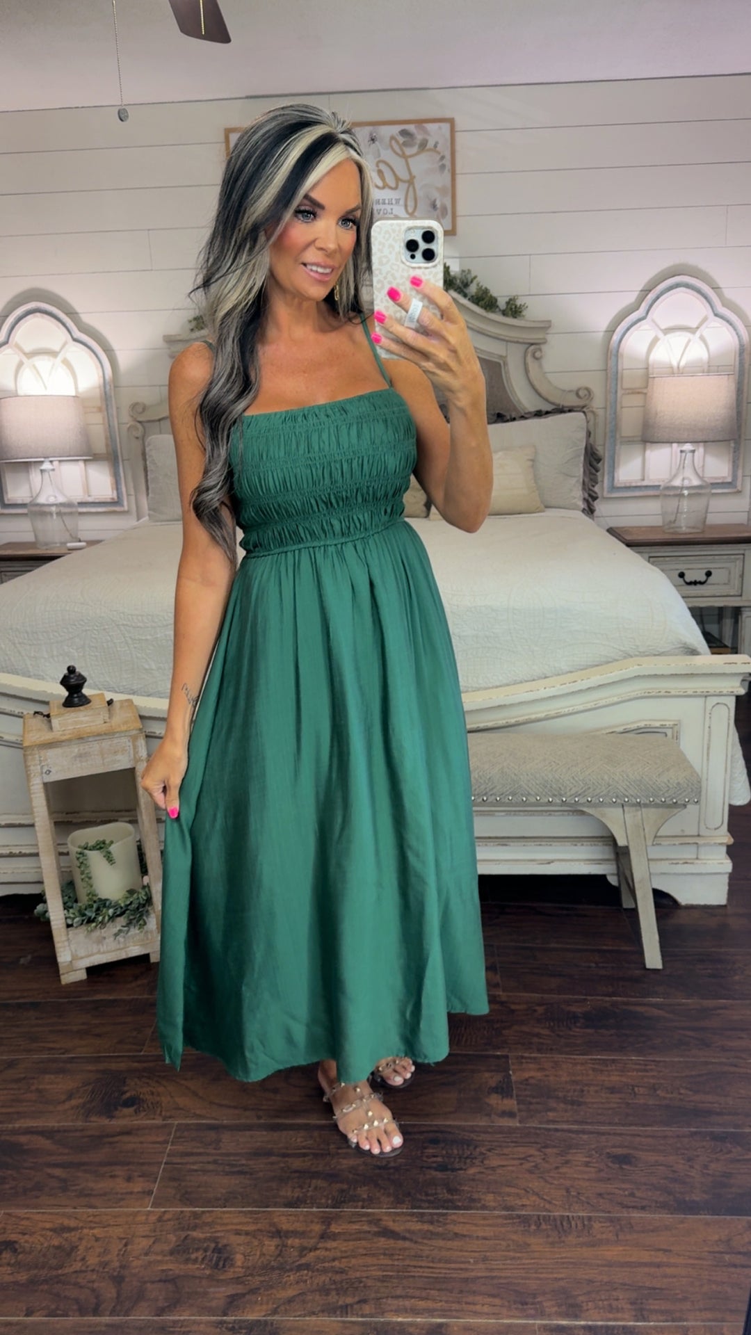 Emerald Escape Smocked Maxi Dress
