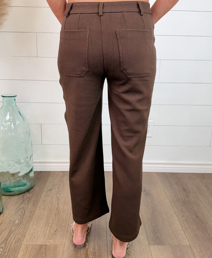All Business Knit Straight Leg Trousers