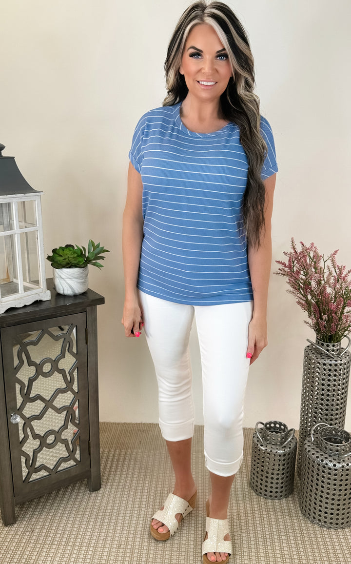 BLUE STRIPED TOP