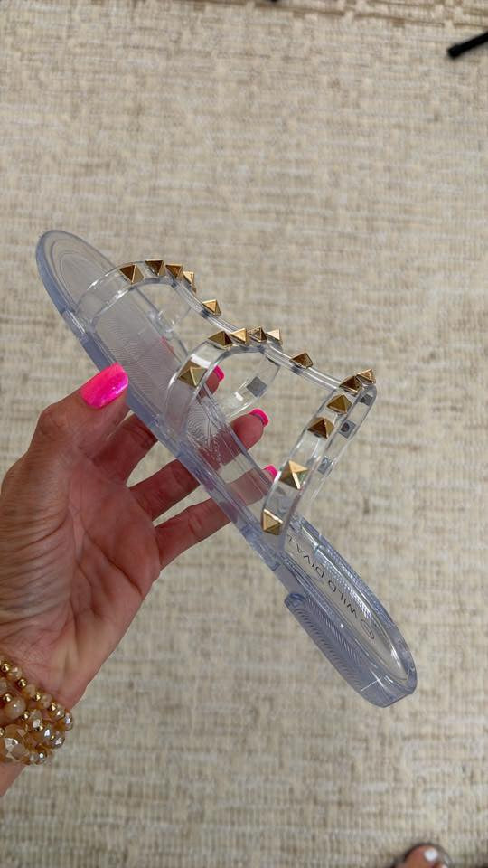 * PRE ORDER * Stud Jelly Sandals- 2 colors available  ETA SHIP DATE 8/6