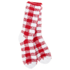 Fireside Cozy Plaid Crew Red World Softest Socks