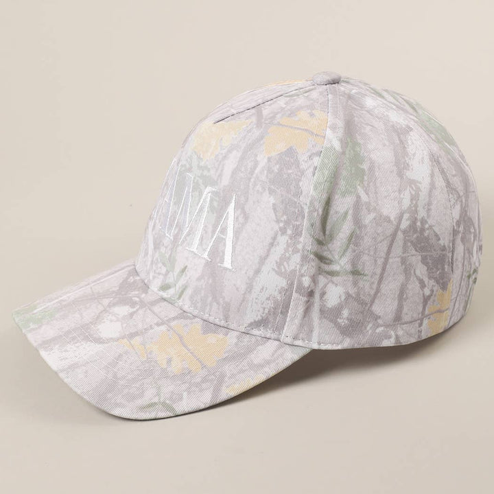 MAMA Letter Embroidery Real Tree Camo Baseball Cap: BEIGE CAMO / ONE SIZE