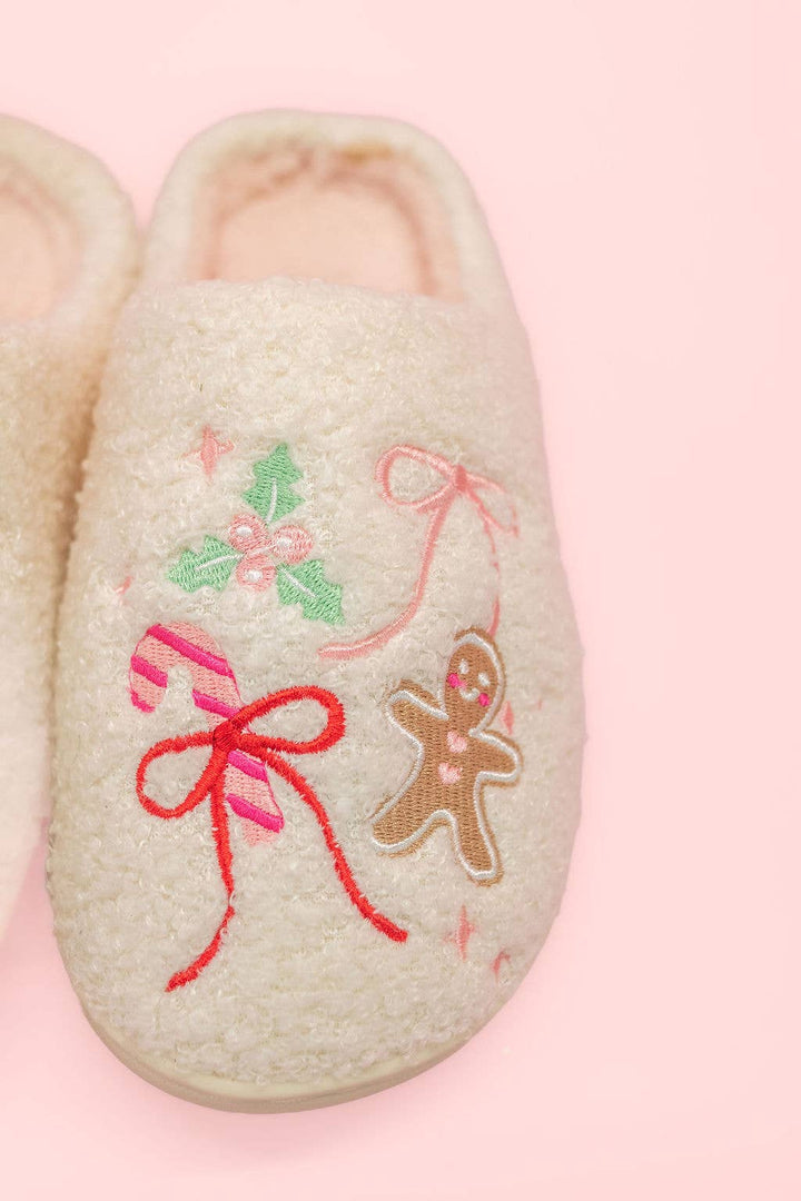 Gingerbread Bows - Christmas Sweets Slippers - Adult 4 sizes: Large