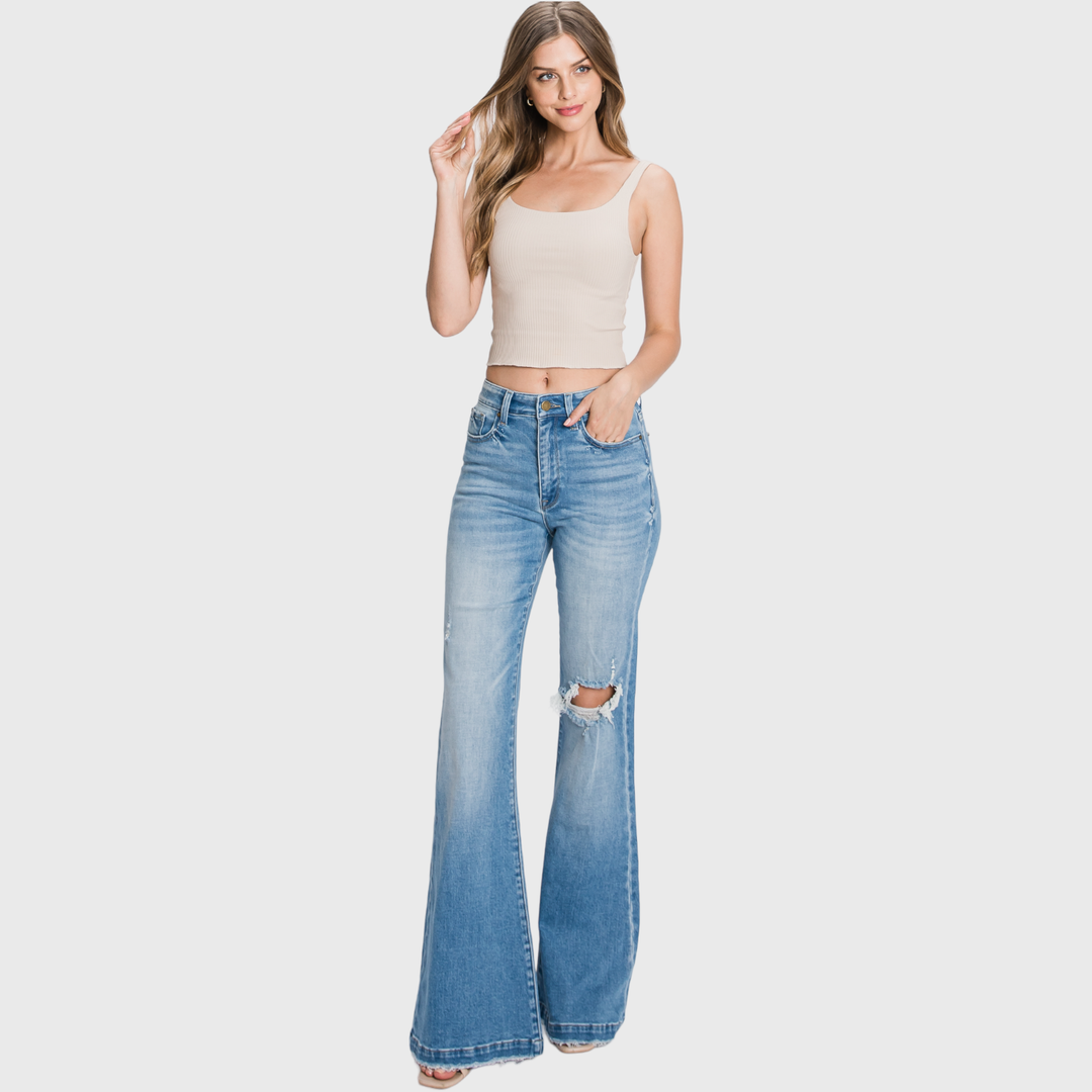 Everyday High Rise Flare Trouser Jean- Petra
